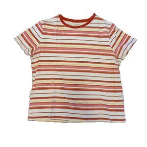 Bobbie Brooks Women’s Pink Striped T-Shirt Medium 100% Cotton
